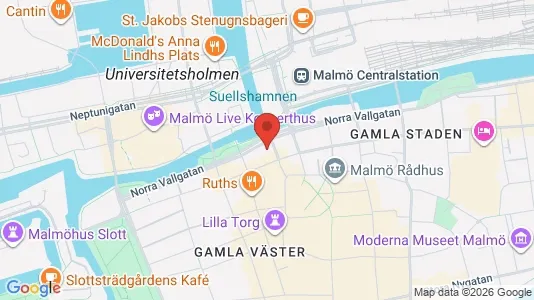 Kontorslokaler att hyra i Malmö Centrum - kort over placeringen