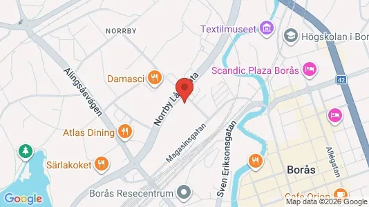 Industrilokaler att hyra i Borås - kort over placeringen