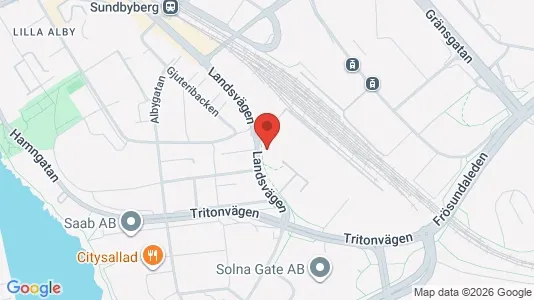 Kontorslokaler att hyra i Solna - kort over placeringen