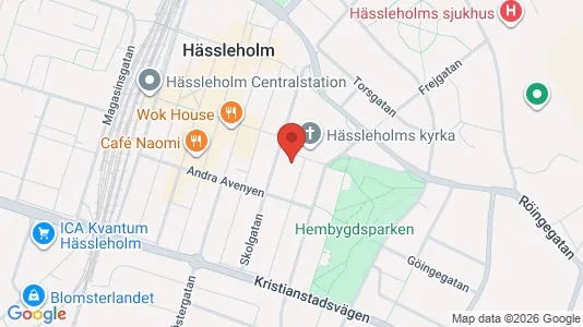 Kontorslokaler att hyra i Hässleholm - kort over placeringen