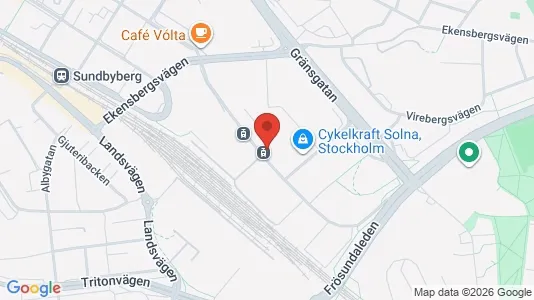 Kontorslokaler att hyra i Solna - kort over placeringen