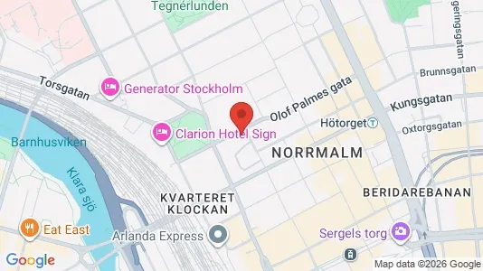 Kontorslokaler att hyra i Stockholm Innerstad - kort over placeringen