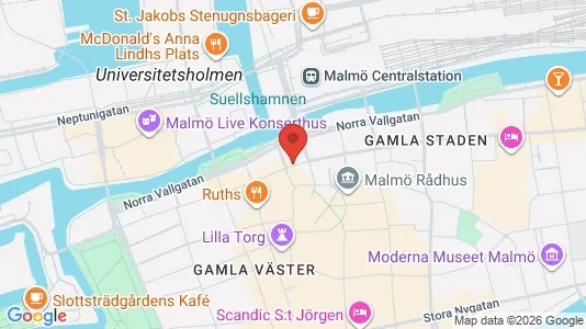 Kontorslokaler att hyra i Malmö Centrum - kort over placeringen