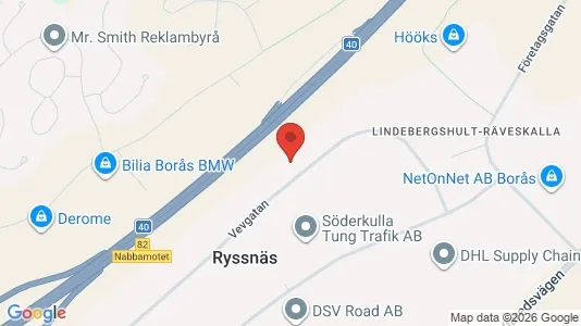 Kontorslokaler att hyra i Borås - kort over placeringen