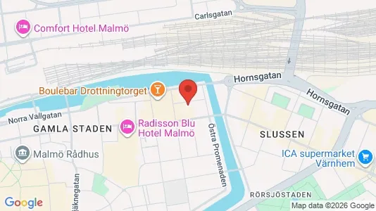 Kontorslokaler att hyra i Malmö Centrum - kort over placeringen