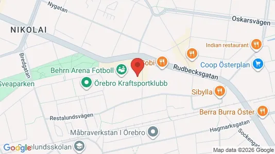 Kontorslokaler att hyra i Örebro - kort over placeringen