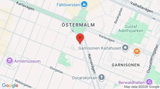 Kontorslokaler att hyra i Östermalm - kort over placeringen