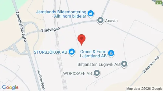 Industrilokaler att hyra i Östersund - kort over placeringen