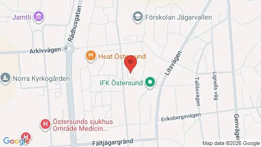 Kontorslokaler att hyra i Östersund - kort over placeringen