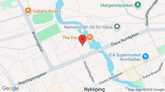 Kontorslokaler att hyra i Nyköping - kort over placeringen