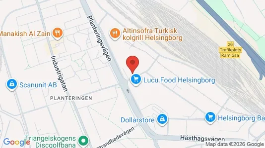 Kontorslokaler att hyra i Helsingborg - kort over placeringen