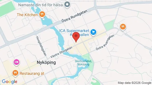 Kontorslokaler att hyra i Nyköping - kort over placeringen