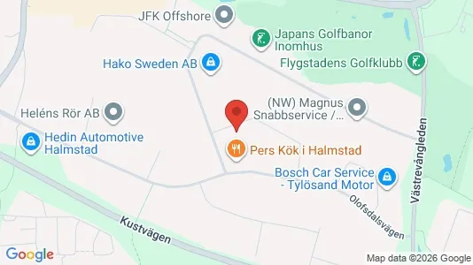 Kontorslokaler att hyra i Halmstad - kort over placeringen