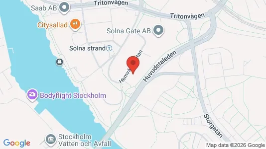 Kontorslokaler att hyra i Solna - kort over placeringen