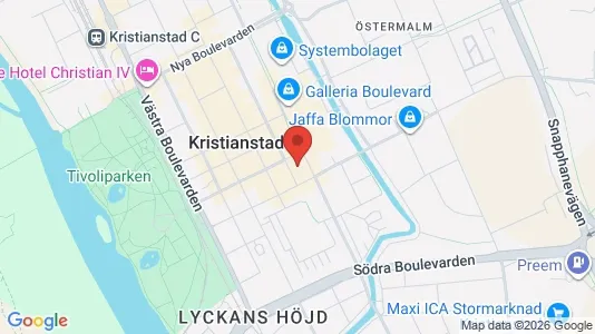 Kontorslokaler att hyra i Kristianstad - kort over placeringen