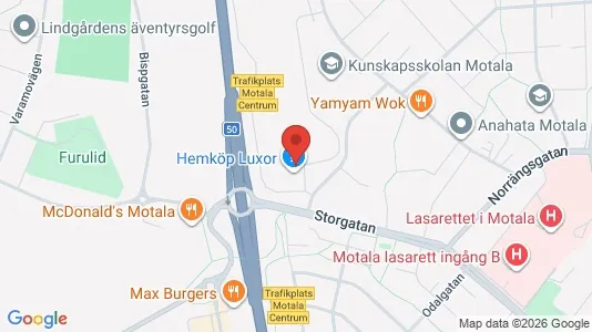 Kontorslokaler att hyra i Motala - kort over placeringen