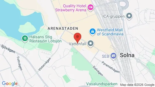 Kontorslokaler att hyra i Solna - kort over placeringen