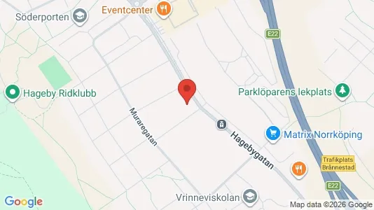 Kontorslokaler att hyra i Norrköping - kort over placeringen