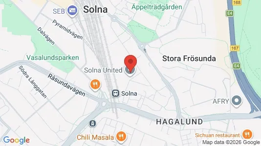 Kontorslokaler att hyra i Solna - kort over placeringen
