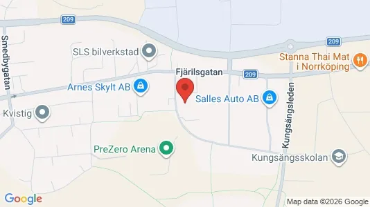 Kontorslokaler att hyra i Norrköping - kort over placeringen