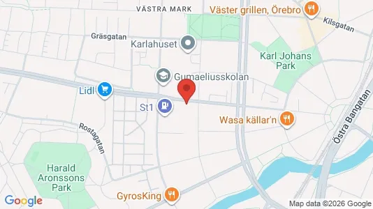 Kontorslokaler att hyra i Örebro - kort over placeringen