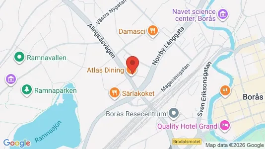 Kontorslokaler att hyra i Borås - kort over placeringen