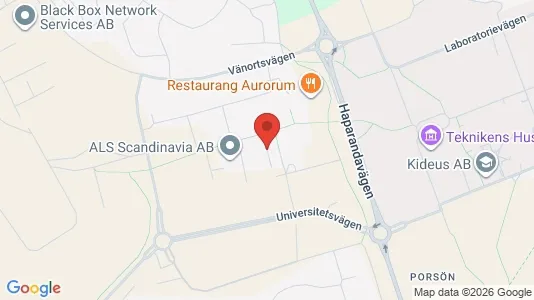 Kontorslokaler att hyra i Luleå - kort over placeringen