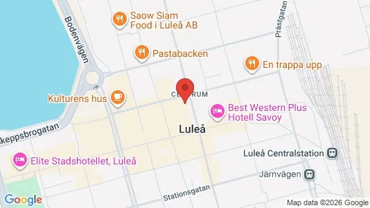 Kontorslokaler att hyra i Luleå - kort over placeringen
