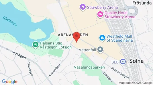 Kontorslokaler att hyra i Solna - kort over placeringen