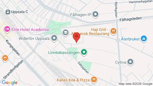 Kontorslokaler att hyra i Uppsala - kort over placeringen