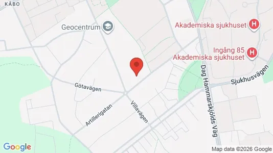 Kontorslokaler att hyra i Uppsala - kort over placeringen