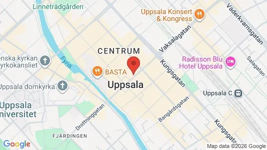Kontorslokaler att hyra i Uppsala - kort over placeringen