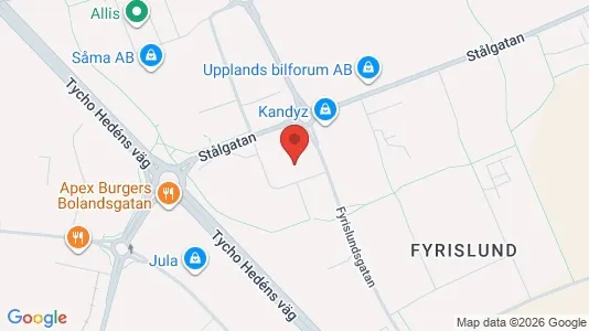 Industrilokaler att hyra i Uppsala - kort over placeringen