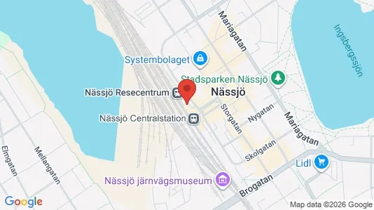 Kontorslokaler att hyra i Nässjö - kort over placeringen