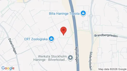 Industrilokaler att hyra i Haninge - kort over placeringen