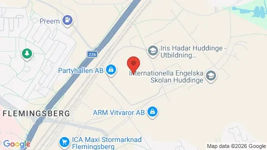 Kontorslokaler att hyra i Huddinge - kort over placeringen