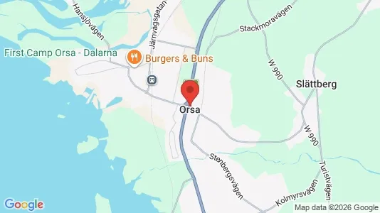 Butikslokaler att hyra i Orsa - kort over placeringen