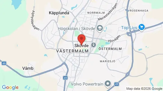 Kontorslokaler att hyra i Skövde - kort over placeringen