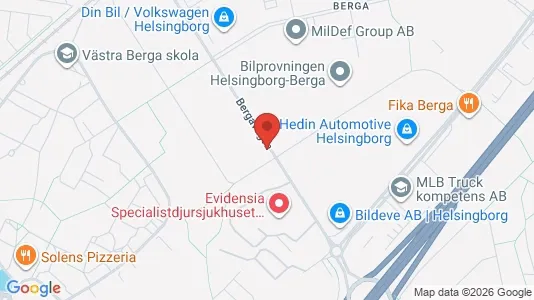 Kontorslokaler att hyra i Helsingborg - kort over placeringen