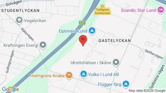 Kontorslokaler att hyra i Lund - kort over placeringen