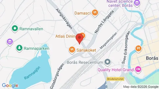 Kontorslokaler att hyra i Borås - kort over placeringen