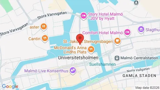 Kontorslokaler att hyra i Malmö Centrum - kort over placeringen