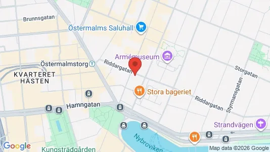 Kontorslokaler att hyra i Östermalm - kort over placeringen