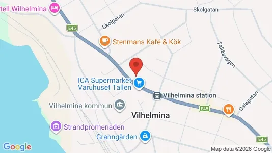 Kontorslokaler att hyra i Vilhelmina - kort over placeringen