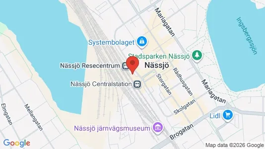 Kontorslokaler att hyra i Nässjö - kort over placeringen