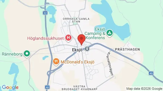 Kontorslokaler att hyra i Eksjö - kort over placeringen