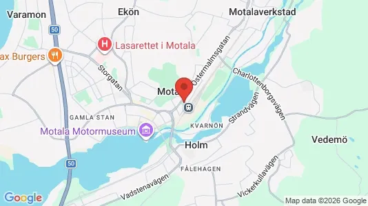 Kontorslokaler att hyra i Motala - kort over placeringen