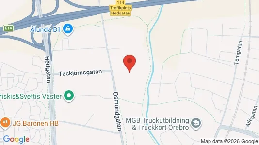 Industrilokaler att hyra i Örebro - kort over placeringen