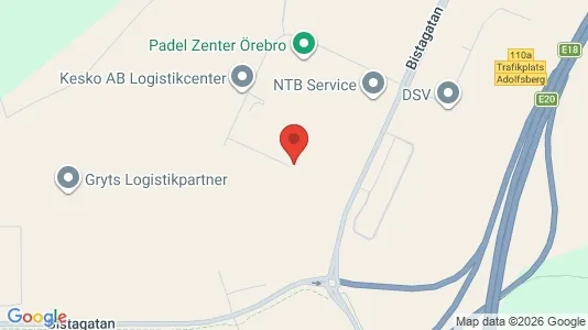 Industrilokaler att hyra i Örebro - kort over placeringen
