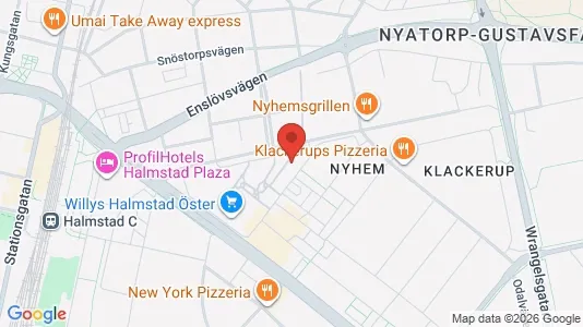 Kontorslokaler att hyra i Halmstad - kort over placeringen